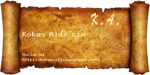 Kokas Alícia névjegykártya